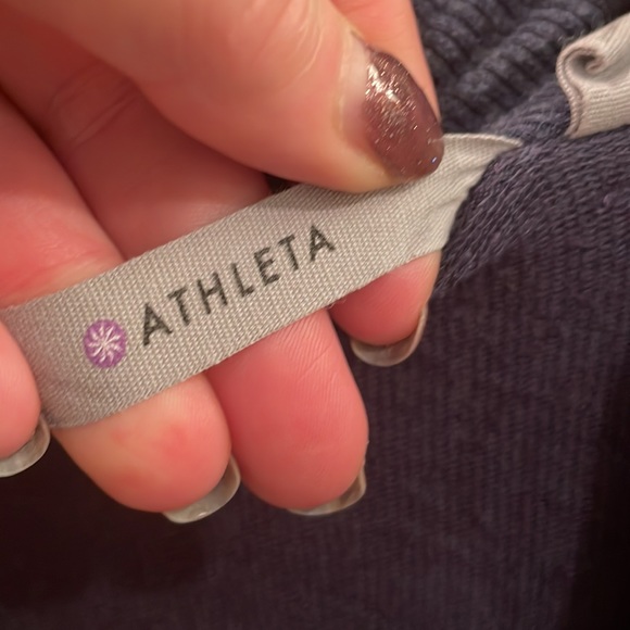 ATHLETA PRANAYAMA modal Studio Sweater ~wrap ~ navy blue - Picture 6 of 10
